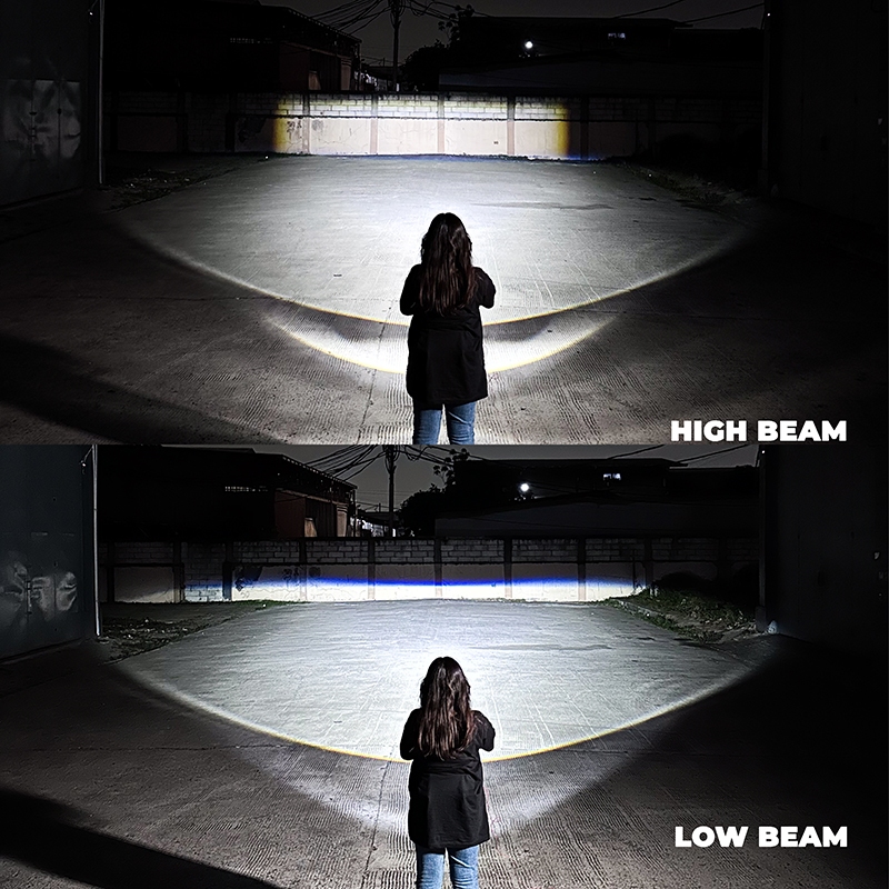 Isun Lampu H4 Mini Biled Mb50 Dengan Double-Lens Laser Dan Kipas Pendingin Dc9-60V/50W