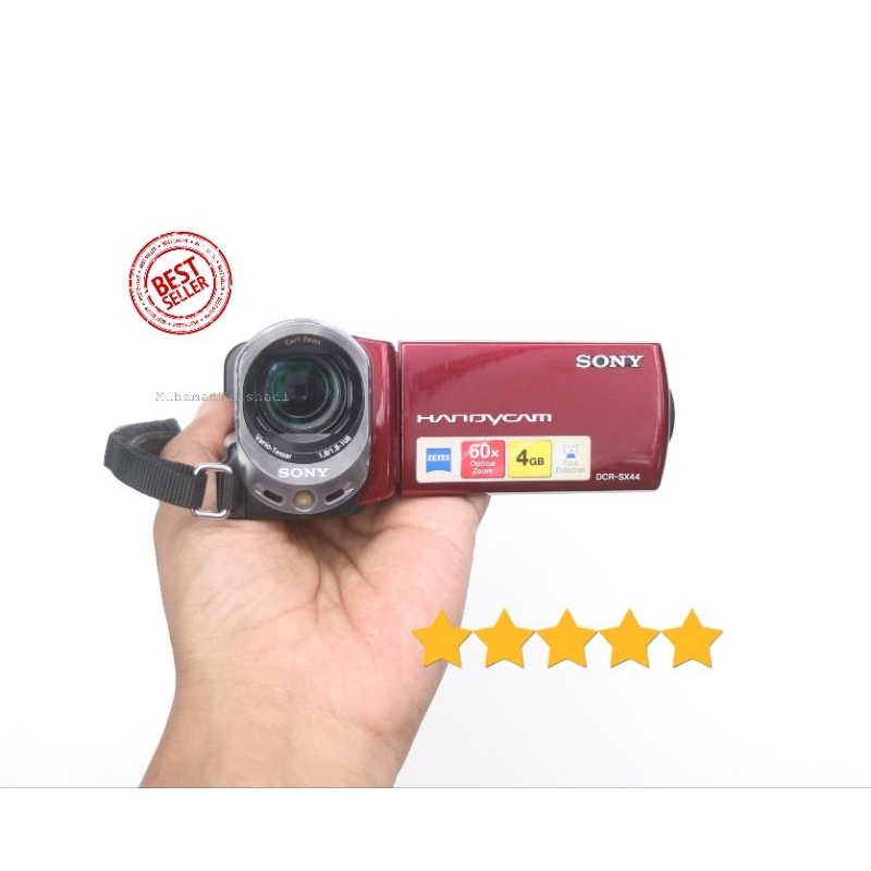 Handycam Sony DCR SX44 Video HD 60X Optical Zoom Merah Murah