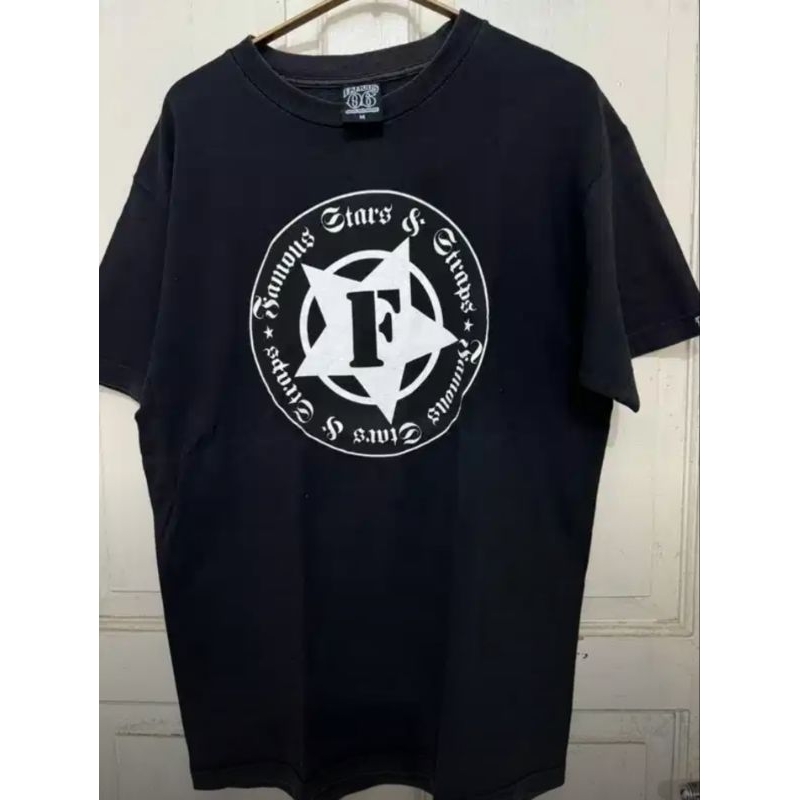 Kaos Famous Stars And Straps F STAR Letter Original Hitam Size M