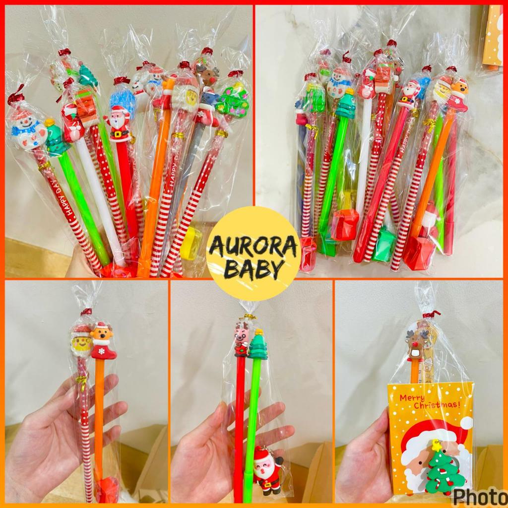 SOUVENIR HADIAH KADO BINGKISAN HAMPERS GIFT NATAL ANAK SEKOLAH MINGGU / PULPEN PENSIL NATAL