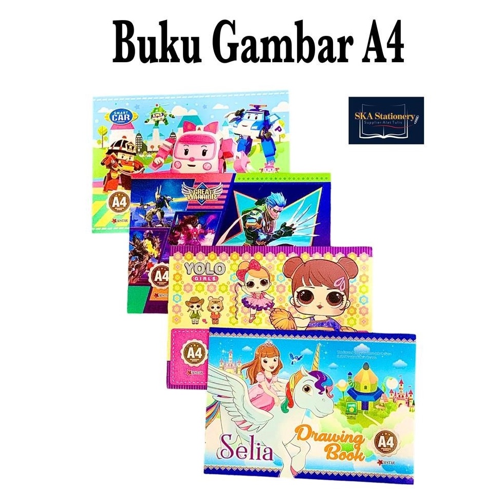 

Super Delivery 1 PCS Buku Gambar Anak Drawing Book A4 Karakter Pak