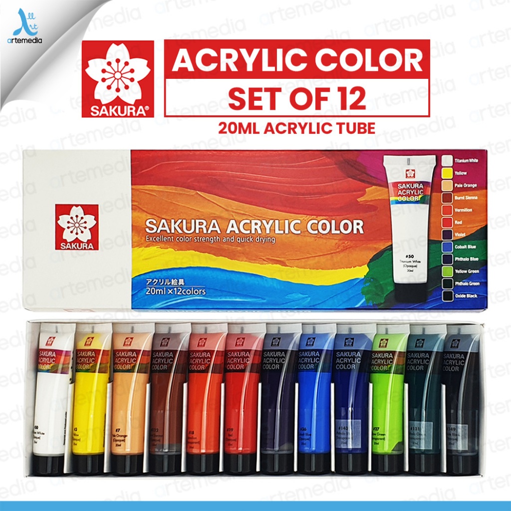 

Sakura 12x20ml Acrylic Color Paint Set