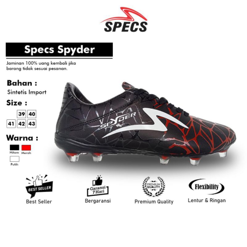 SEPATU BOLA SPECS SPYDER FG KOMPONEN ORIGINAL SIZE 39-43