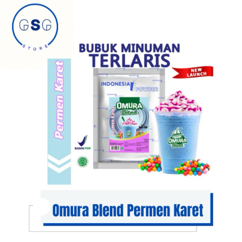 

OMURA BLEND RASA PERMEN KARET 500GR / BUBUK MINUMAN / POWDER MINUMAN / BUBUK MINUMAN BOBA / BUBUK MINUMAN TERLARIS