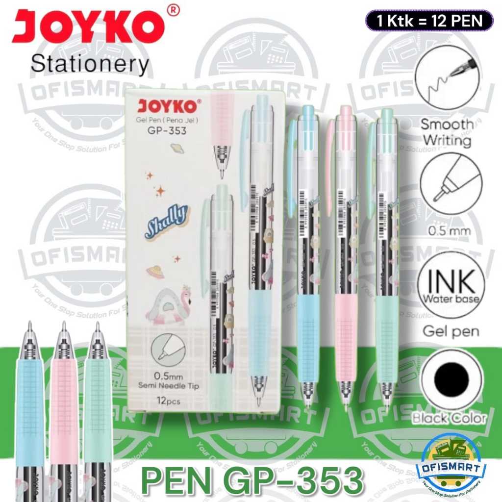 

Joyko Gel Pen Pena GP-353 | Shally 0.5mm @1Ktk=12PCs