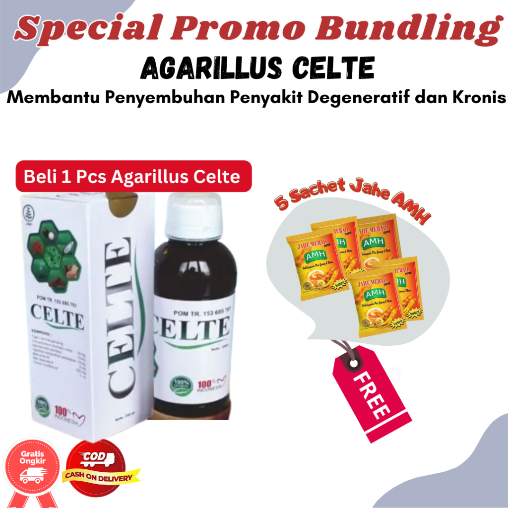 [ PROMO AWAL BULAN ] - Agarillus Celte 250 ML FREE 5 Sachet Jahe Amh | Obat Diet & Detoks Tubuh | He