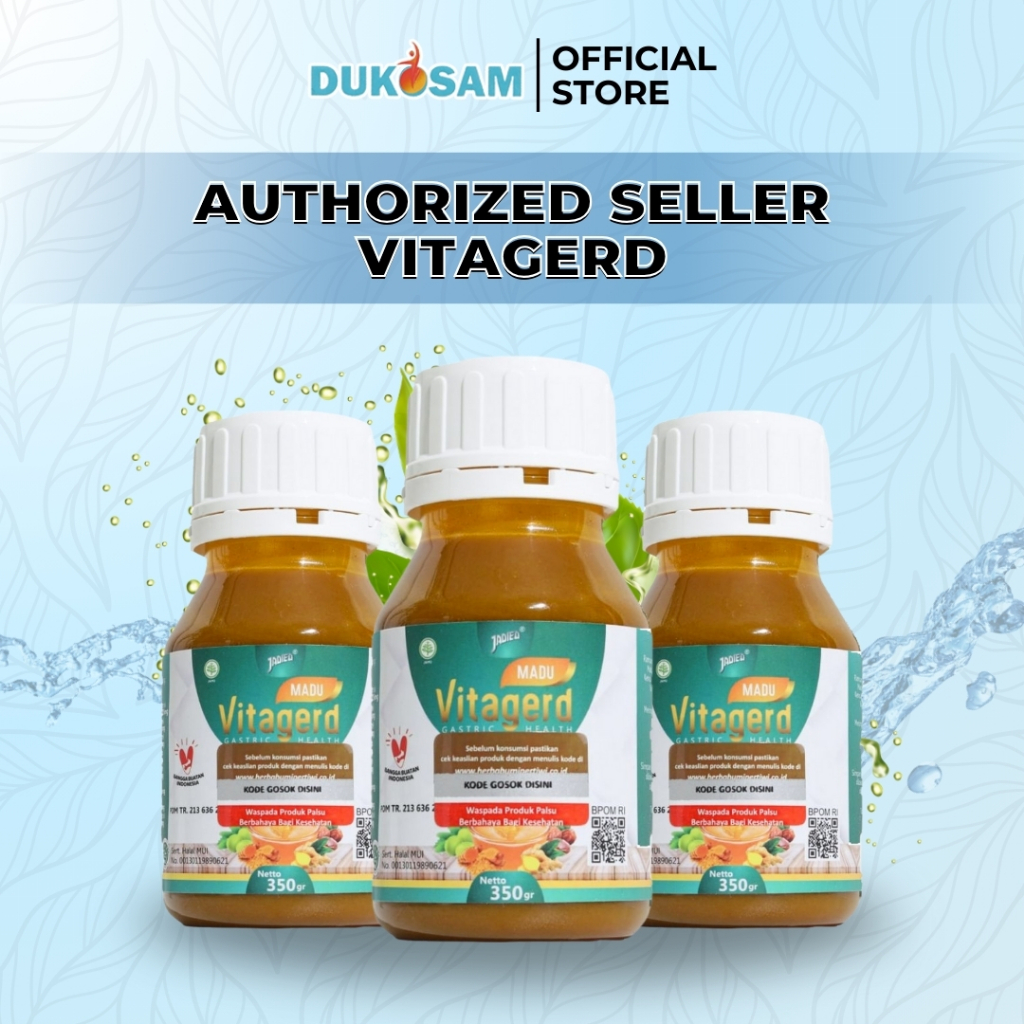 Madu VITAGERD - Madu Herbal untuk Mengatasi GERD dan Vertigo Paket 3 Botol