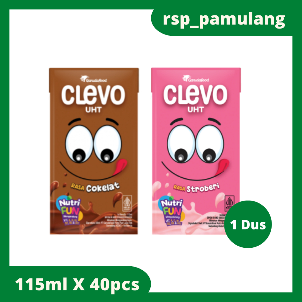 

CLEVO UHT 115ml X 40pcs/1 Dus (Cokelat/Stroberi) READY STOK!!!