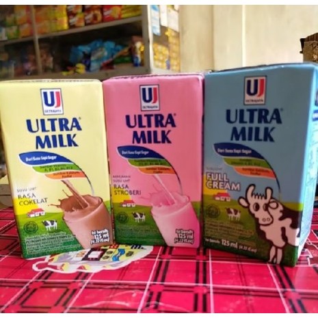 

susu UHT Ultra Milk 125 ml dan 200 ml
