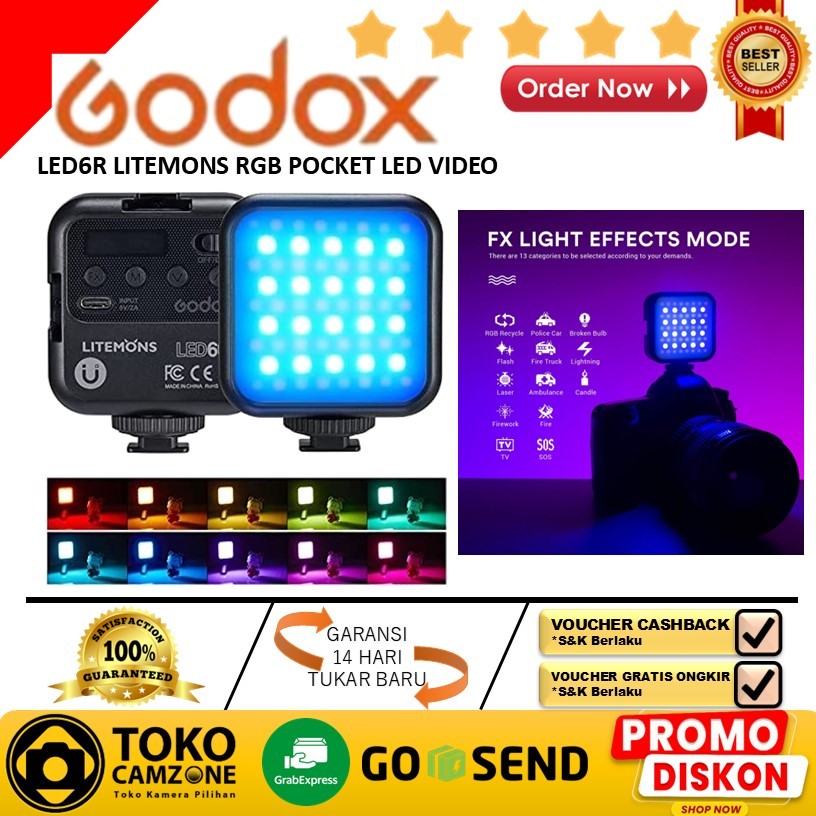 Godox LED6R Litemons RGB Pocket LED Video Light - Godox LED 6R