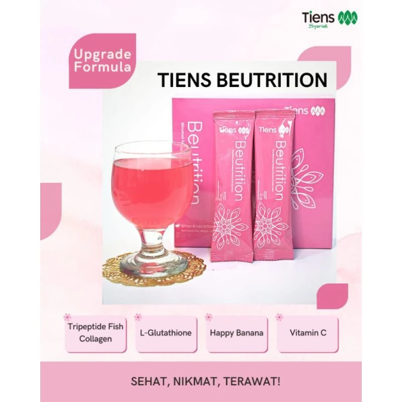 Suplemen Kecantikan Collagen Drink Tiens Pemutih Badan Bpom Permanen L-glutathione Pemutih