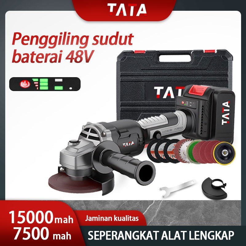 QH COD TATA Brushless 450W Cordless Angle Grinder Gerinda Baterai 4Inch Mesin Gerinda Baterai