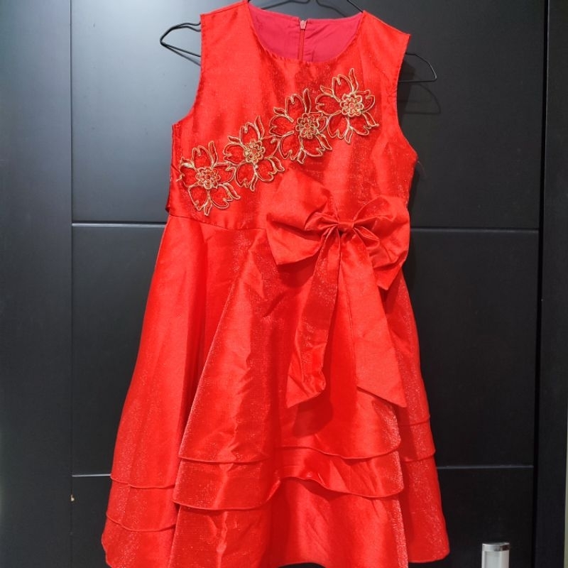 Dress Imlek Anak Perempuan, Pakaian anak perempuan, Gaun merah