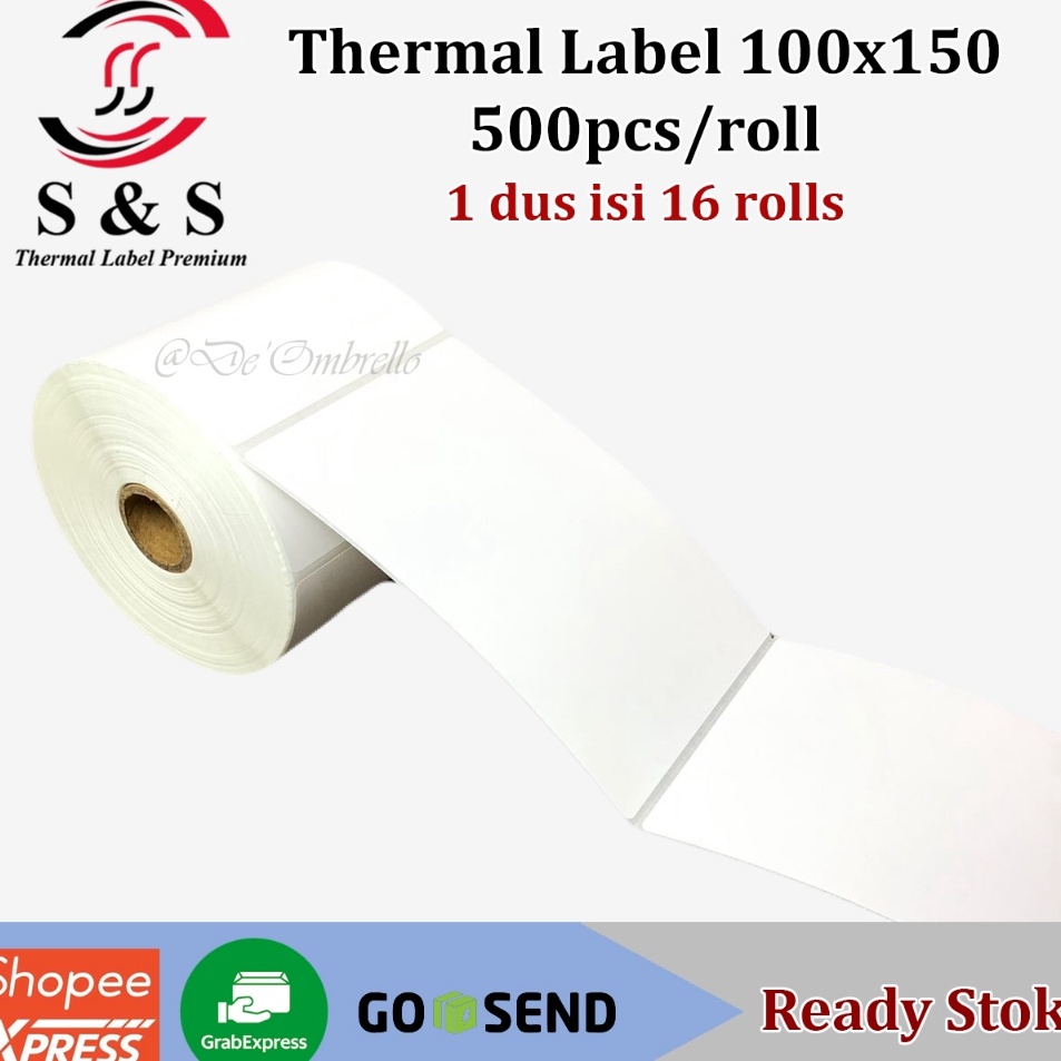 

KODE YBTOW 5pcs Thermal Label Stiker 1 x 15 x 5 pcsroll Ukuran A6 Premium Quality