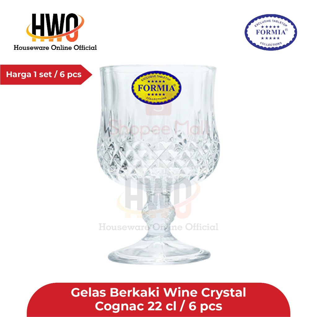 Formia Gelas Berkaki Carnival Cognac 22 Cl / 6 pcs