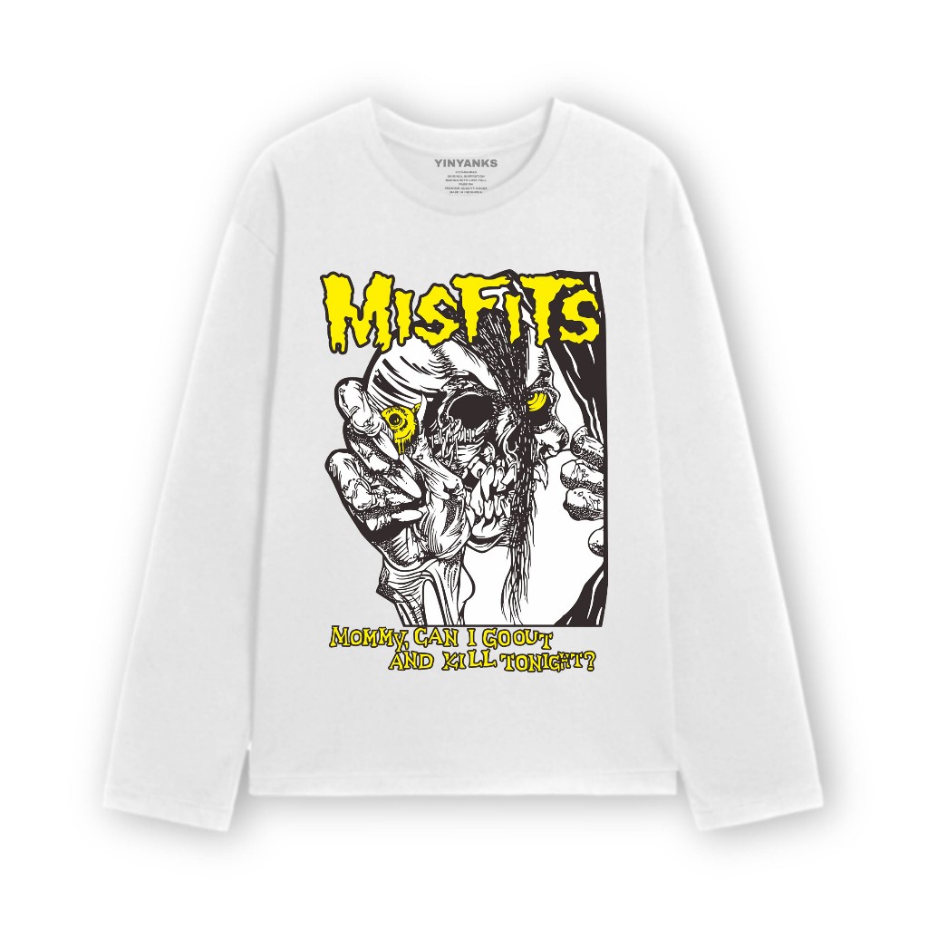 Yinyanks T-shirt Lengan Panjang Misfits kaos long sleeve pria wanita unisex