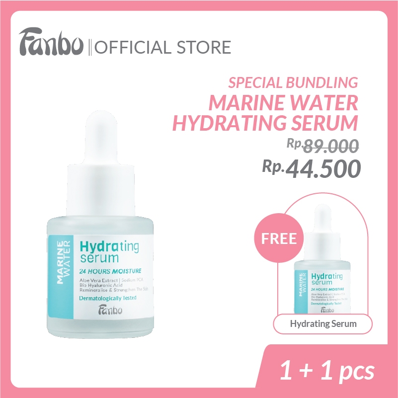 BUY 1 GET 1 Fanbo Marine Water Hydrating Serum 20 ml - 24 Jam Menghidrasi kulit kusam, memperkuat sk