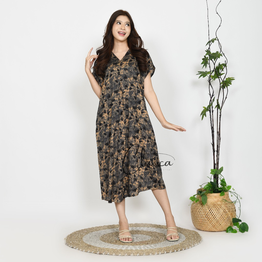 Dress Wanita Kekinian Daster Bumil Busui Daster Rayon Motif  Daster Jihan by Classica