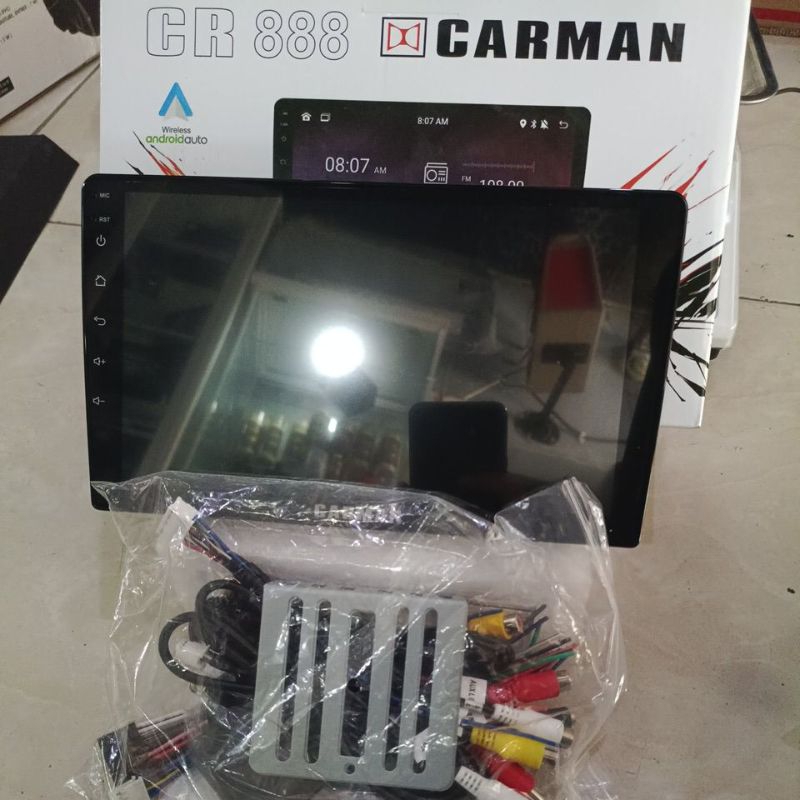 Head unit layar mobil android carman 10"-9" inci CR 888 fire