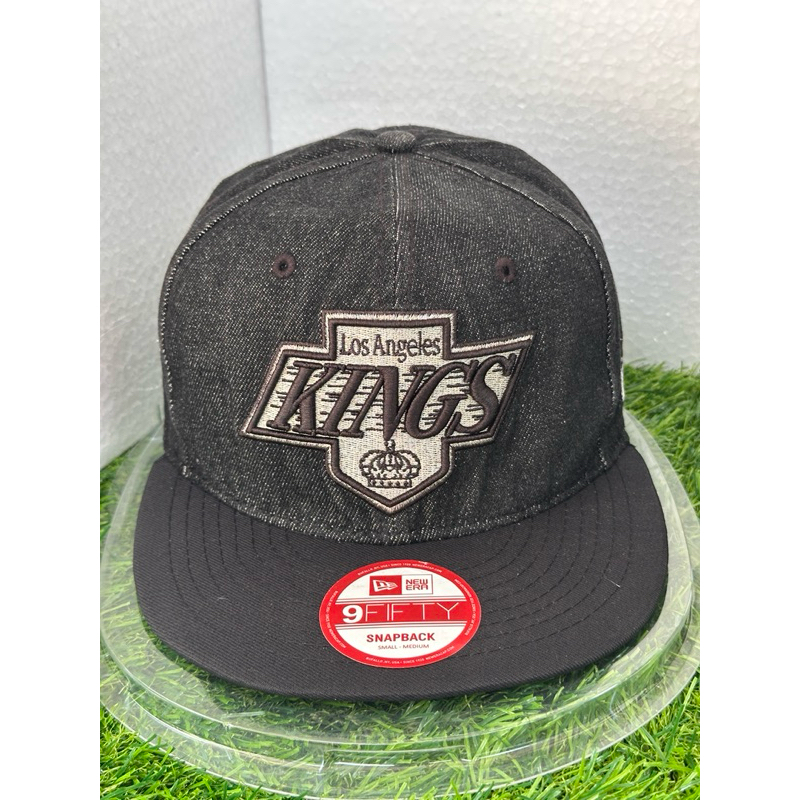 Topi New Era Snapback Model Setelan Small Medium Warna Hitam Denim LA KINGS NHL 100% Original