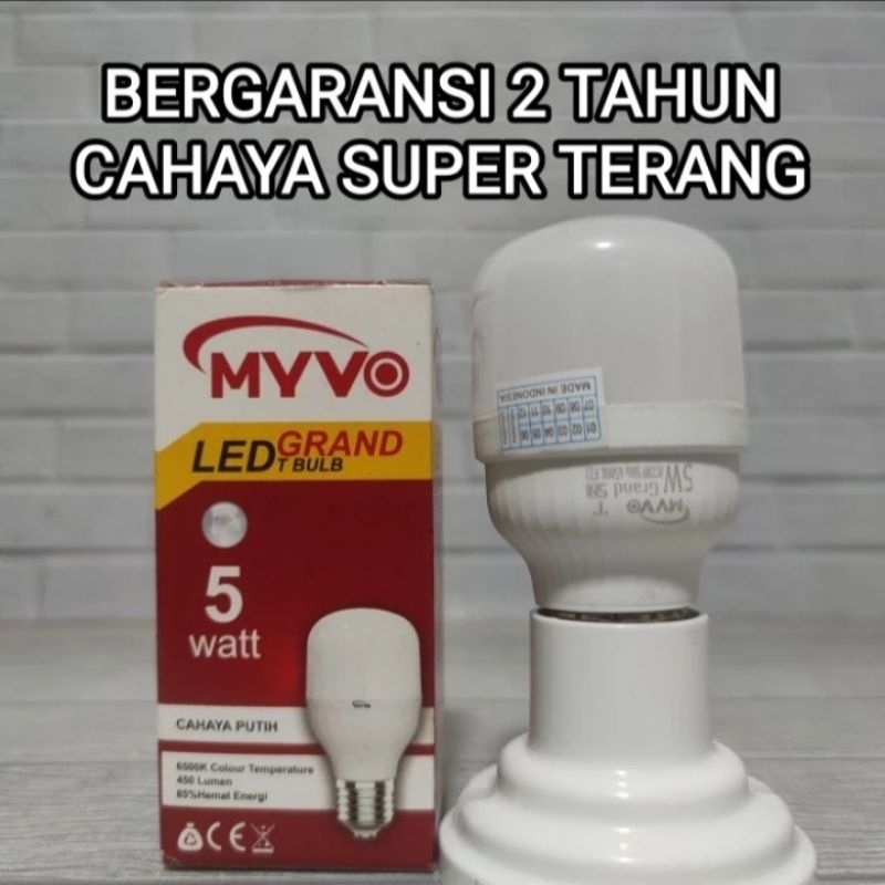 MYVO GRAND LAMPU LED T BULB CAPSUL 5W 5WATT BOHLAM BERGARANSI