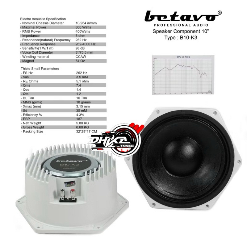 SPEAKER BETAVO B10 K3 / SPEAKER BETAVO 10" B10-k3 / Speaker Betavo B10-k3 original