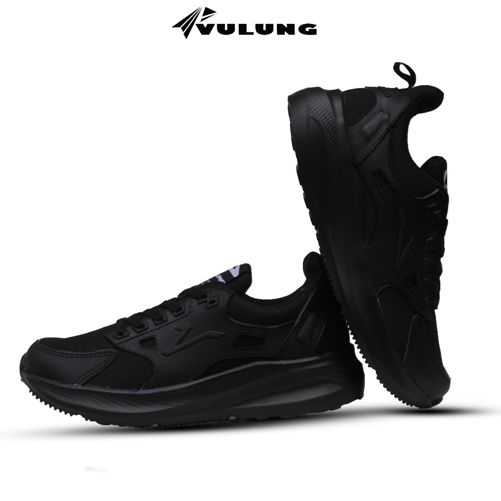 SEPATU VULUNG-SPORT LOW, SNEAKERS PRIA DAN WANITA HITAM POLOS,SEPATU OLAHRAGA,SEPATU SEKOLAH,KERJA