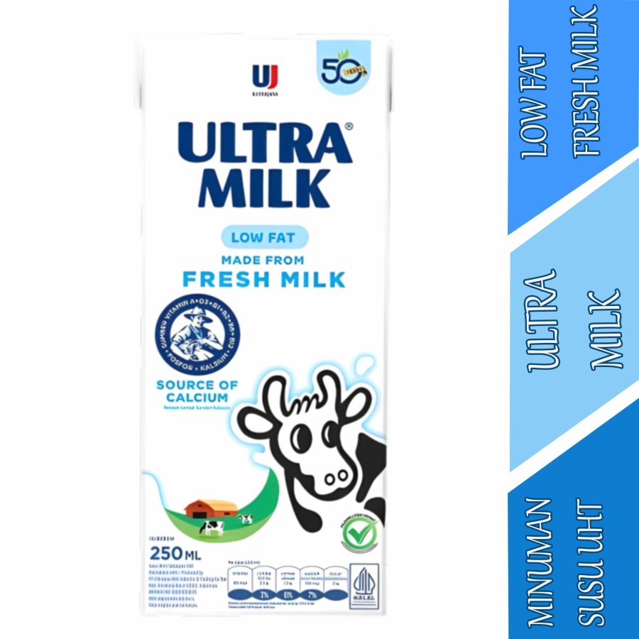 

Low Fat Fresh Milk - Ultra Milk - Minuman Susu UHT - 250ml
