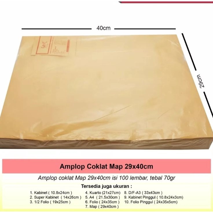 

KODE QWAHS Amplop Coklat Map Garan 1 pcs