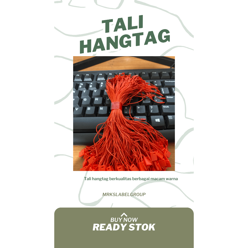 

tali hangtag merah PER 100 PCS tali hangtag nilon