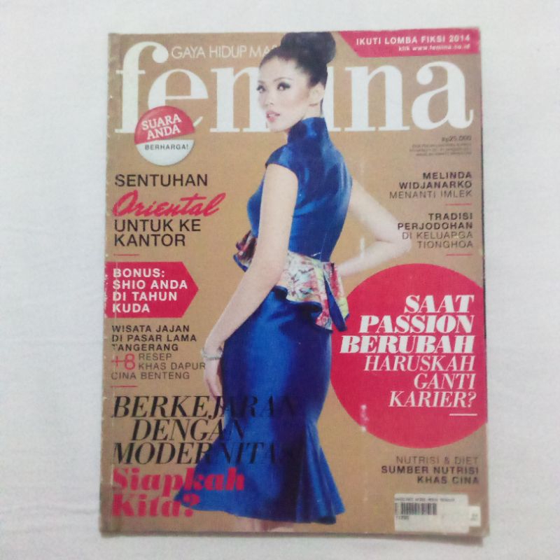 Majalah Femina Cover Melinda Widjanarko - Januari 2014