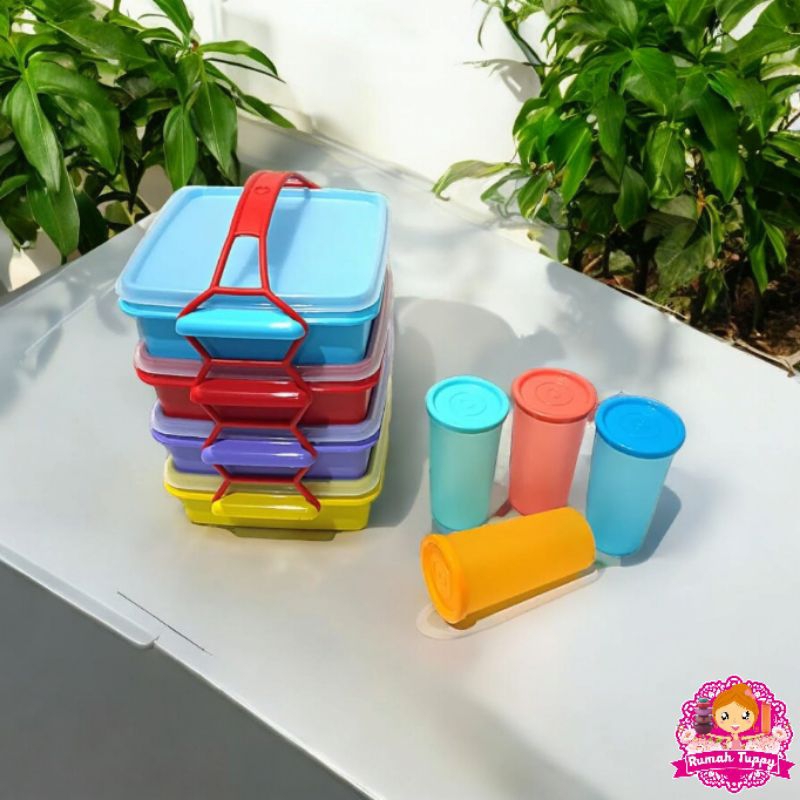 Wadah Tempat Makanan Rantang 4 Susun Carry All Set Tupperware Tuppy Murah