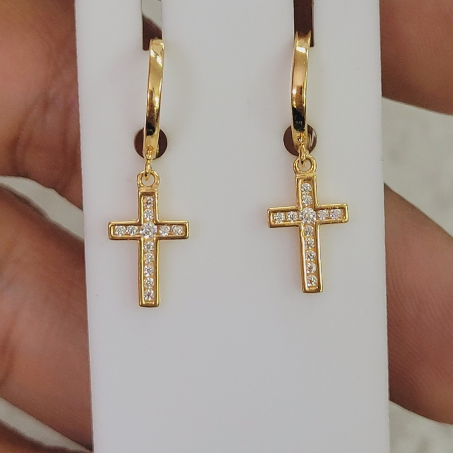 anting gipsi model salib ad mata variasi 2 emas 70% 700 70 % 16k
