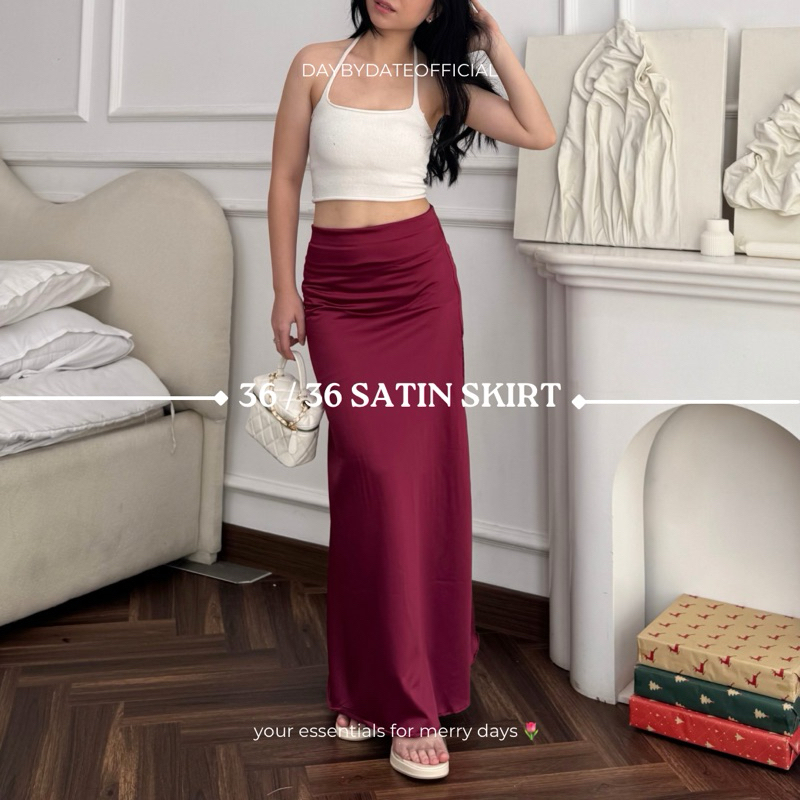 36 / 36 Satin Skirt | Daybydate | Satin Skirt Satin Skirt Long Rok Satin Rok Satin Silk Maxi Skirt M