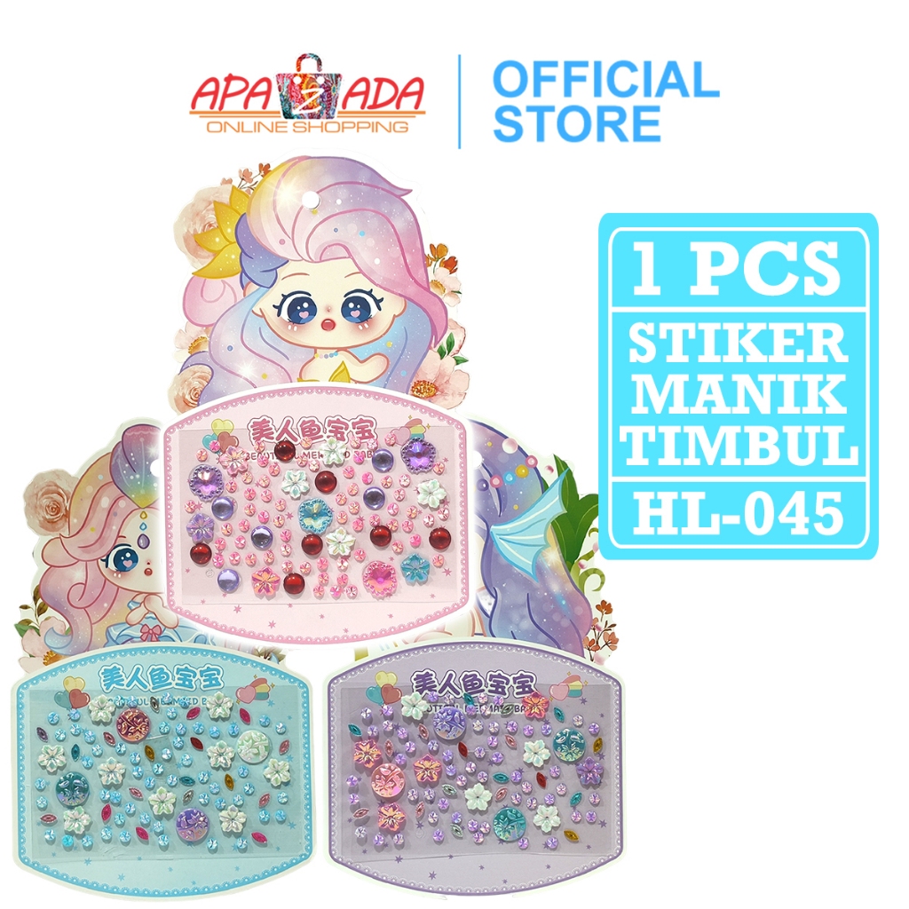 

Apazada - Stiker Manik Jewel Diamond 3D [1 lembar] / Sticker Crystal Dekor Timbul DIY HL-045