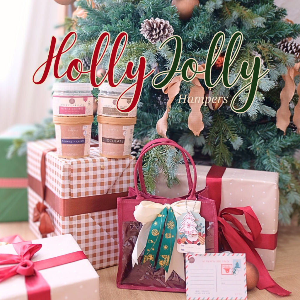 

'Holly Jolly' Christmas Hampers | Kado Natal Gift Parcel Sehat OatBarn