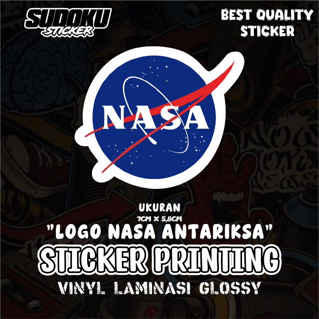 

STICKER STIKER PRINT CUT LOGO NASA ANTARIKSA VIRAL FYP AESTHETIC