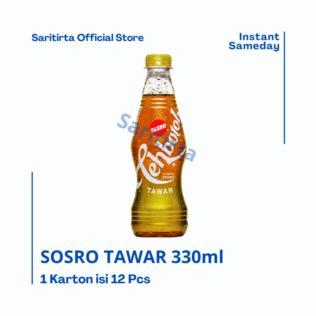 

teh botol sosro tawar tanpa gula 350ml 1 dus isi 12 botol