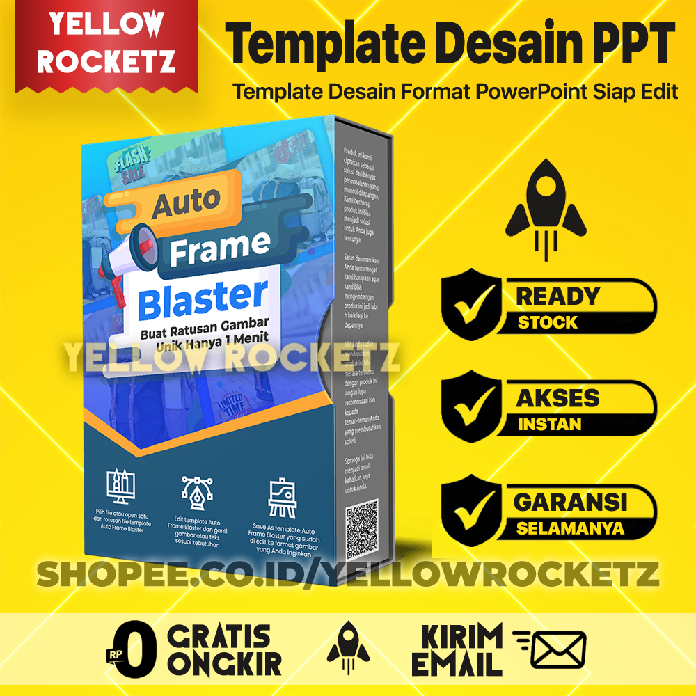 AUTO FRAME BLASTER - Generate 600 Template Slide PPT Frame Produk Unik Secepat Kilat - YellowRocketz