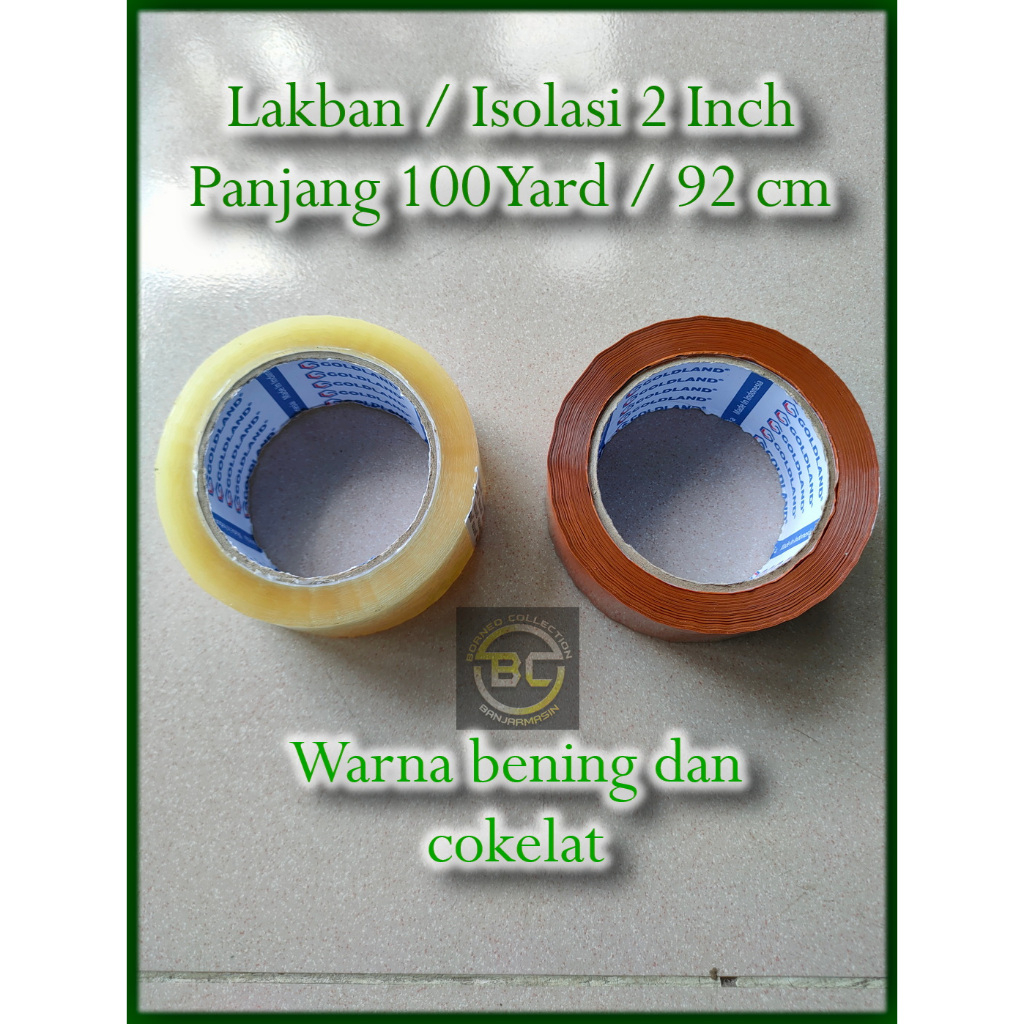 

LAKBAN 2 inch x 100 YARD FULL Warna bening dan coklat Selotip Isolasi OPP
