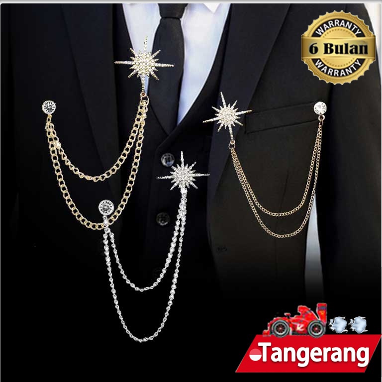 HARGABERSAHABAT Lapel Pin Bros Jas Pin Butang Pin Baju Melayu Rumbai Rantai Baju Melayu Pria