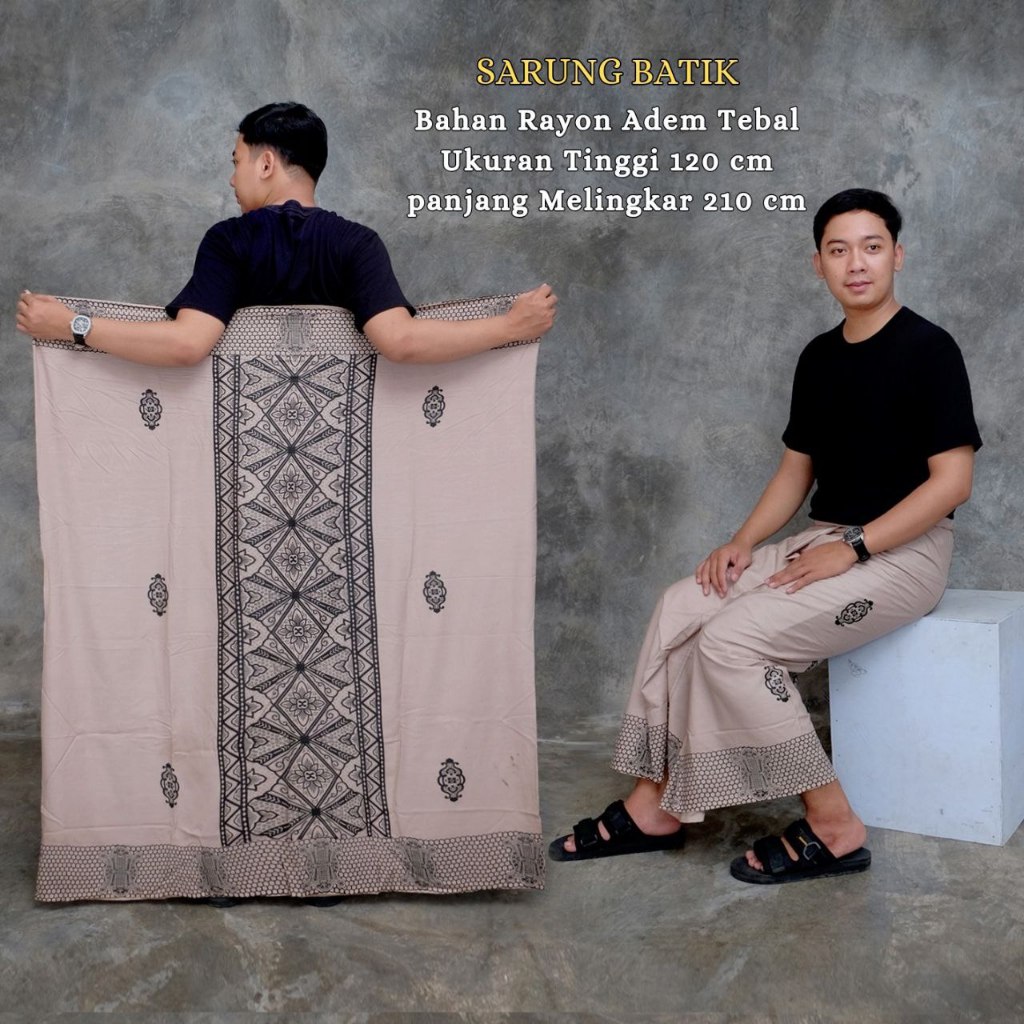 Sarung Batik Santri Putra Pria Dewasa Rayon Tebal Adem Motif Kekinian Terbaru