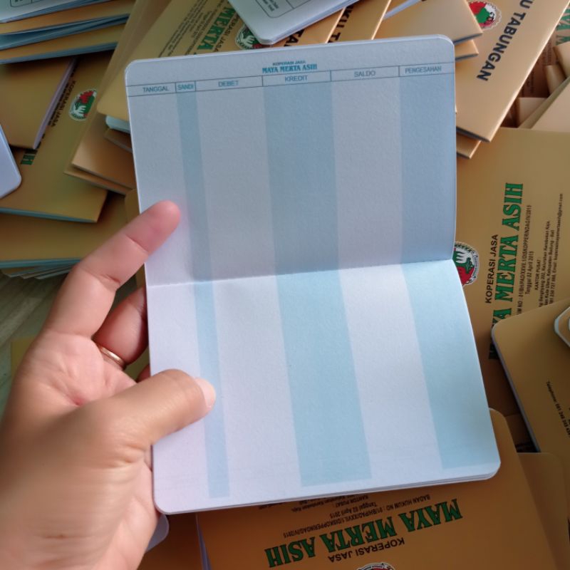 

Buku tabungan Jahit Custom + Laminasi + nomor seri (500 pcs )