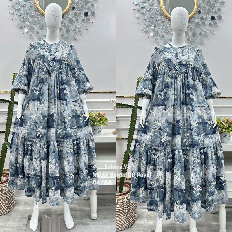 COD/ midi dress salvina ys / midi dress katun bordir fariasi payet ori salvina ys