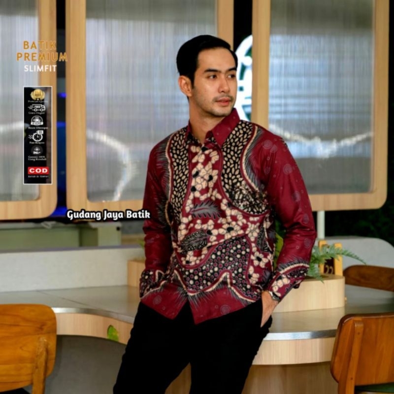 BATIK GARUDA INDONESIA Motif Sembilan Naga Kemeja Batik Pria Lengan Panjang Batik Gemoy 02 Ok gass