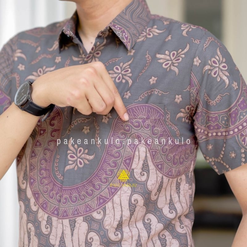 Hot Pakeankulo Batik Premium Pria Slimfit Motif Aswangga Lengan Pendek