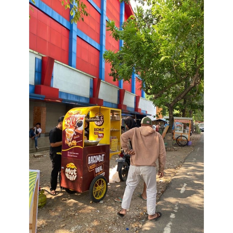gerobak Bacimut Gorengan tarik motor