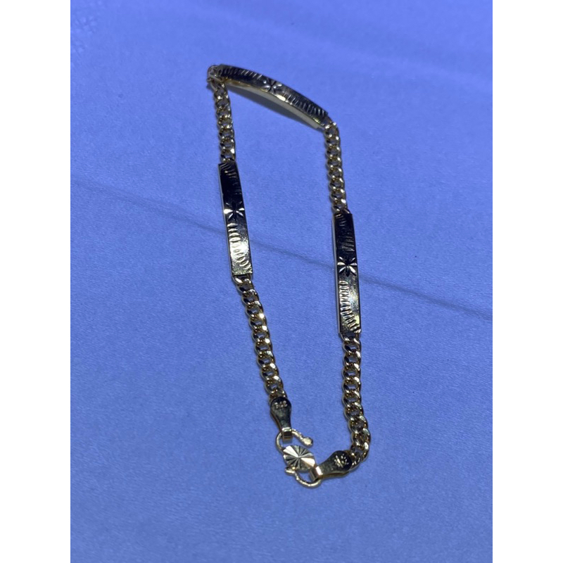 gelang tantai plat emas 375 %