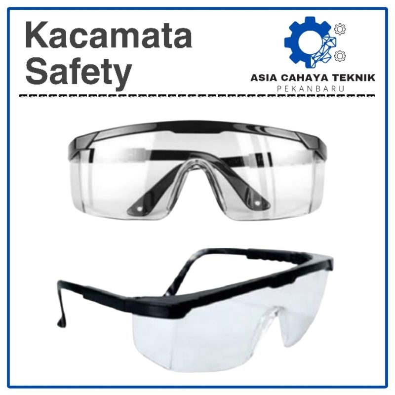 Kacamata Safety - Kacamata Gerinda Las - Kacamata  Anti Debu Glasses Bening