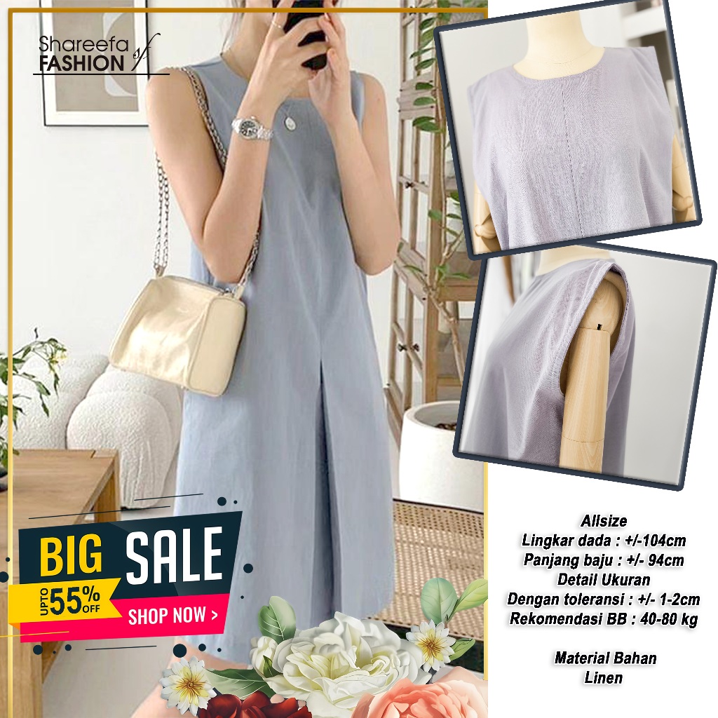 Ezola Midi Dress Kutung - Midi Dress | Dress Wanita | Dress Wanita Kekinian | Dress Korean Style